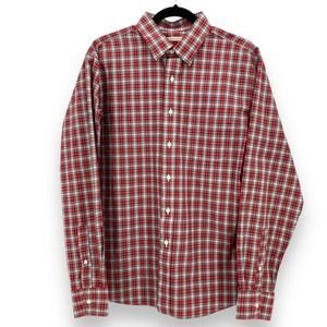 New England Shirt Company - Men's - Red/White Plaid Shirt - Size Large